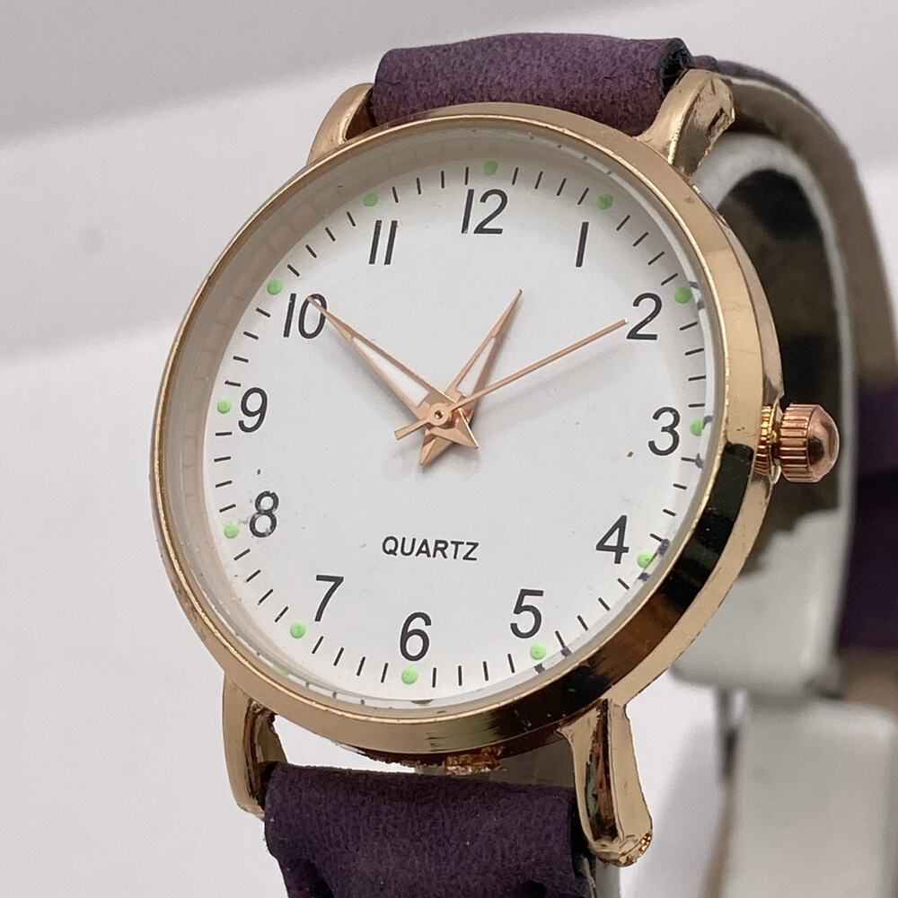 Womens Colorful Band Rose Gold Watch Works New Battery